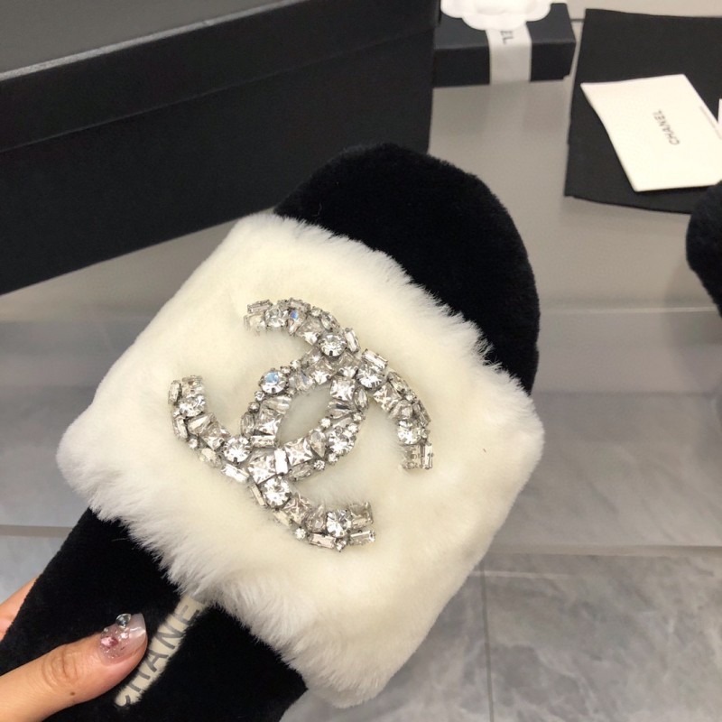 Chanel Fur Slippers