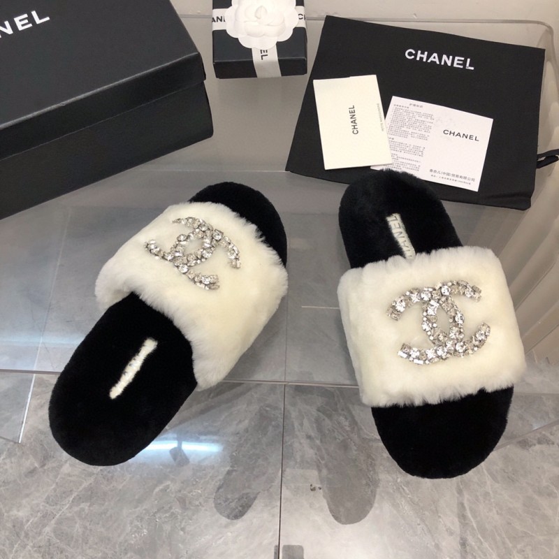 Chanel Fur Slippers