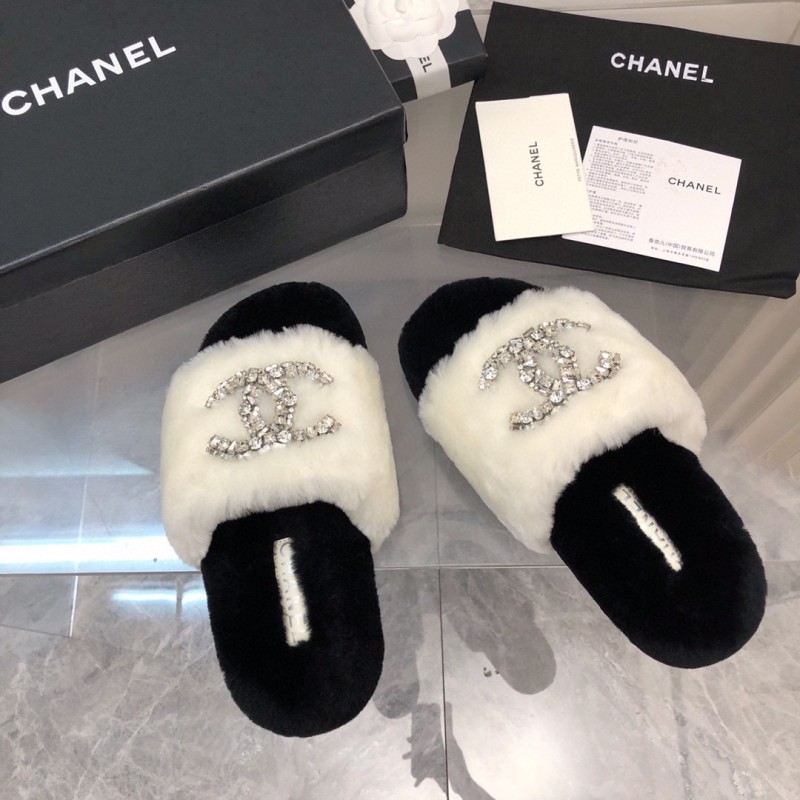 Chanel Fur Slippers