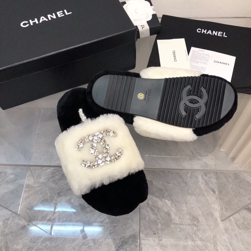 Chanel Fur Slippers