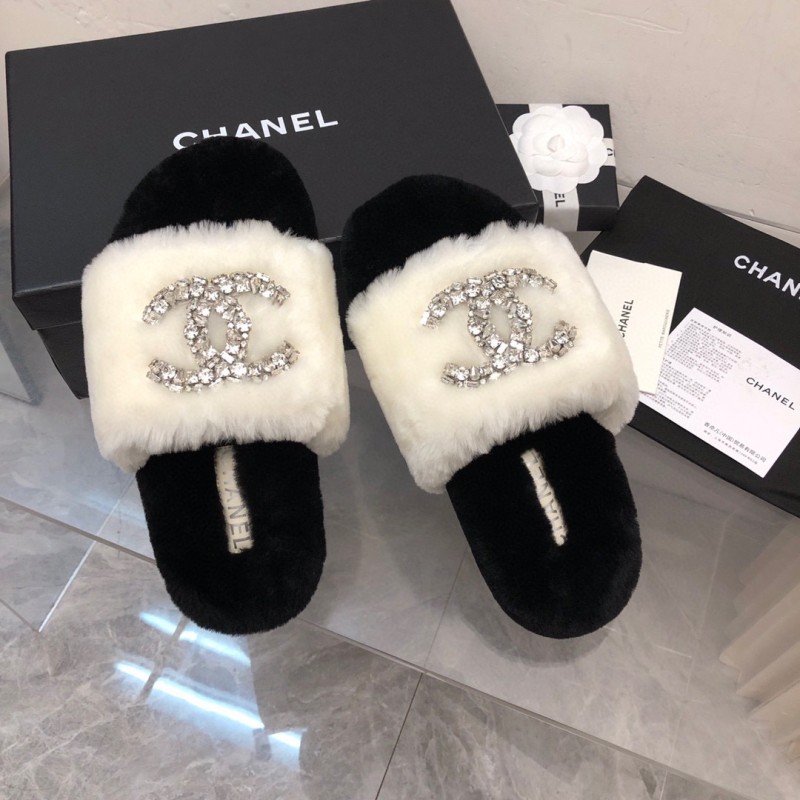 Chanel Fur Slippers