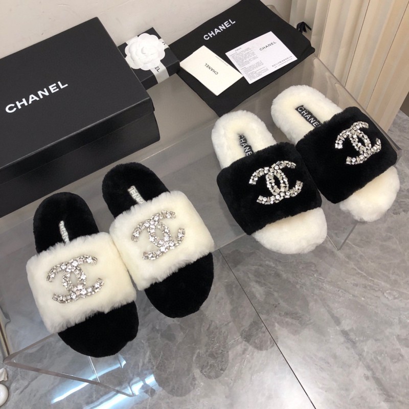 Chanel Fur Slippers