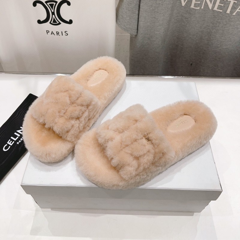 Celine Fur Slippers