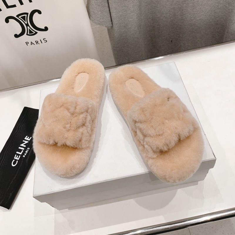 Celine Fur Slippers