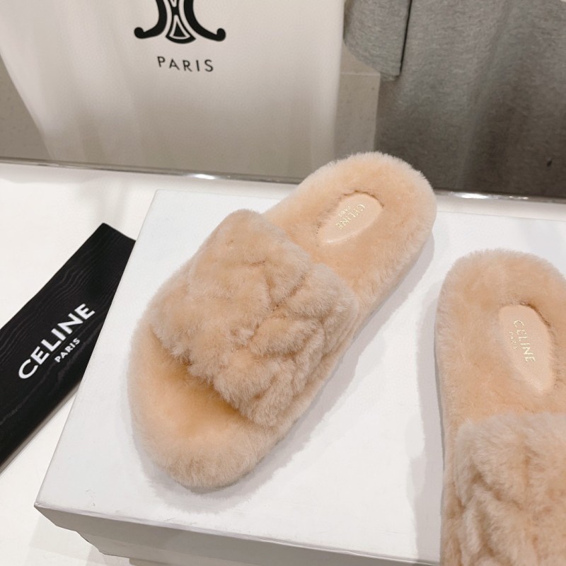 Celine Fur Slippers