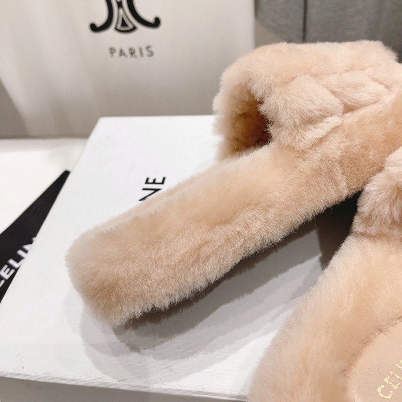 Celine Fur Slippers