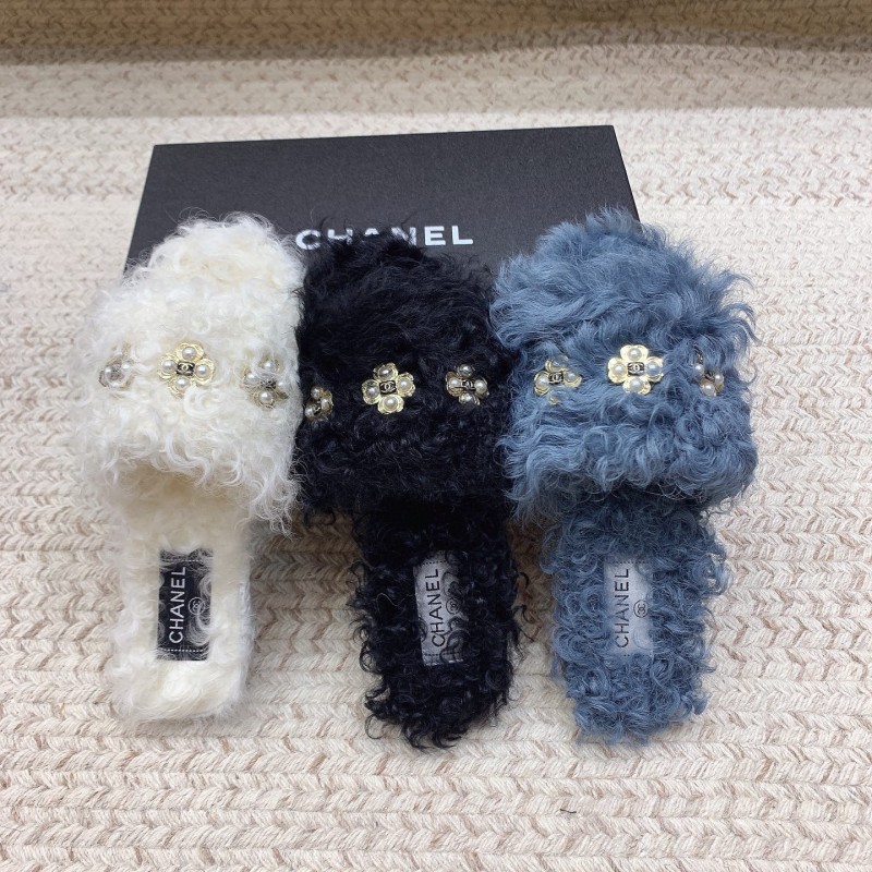 Chanel Fur Slippers