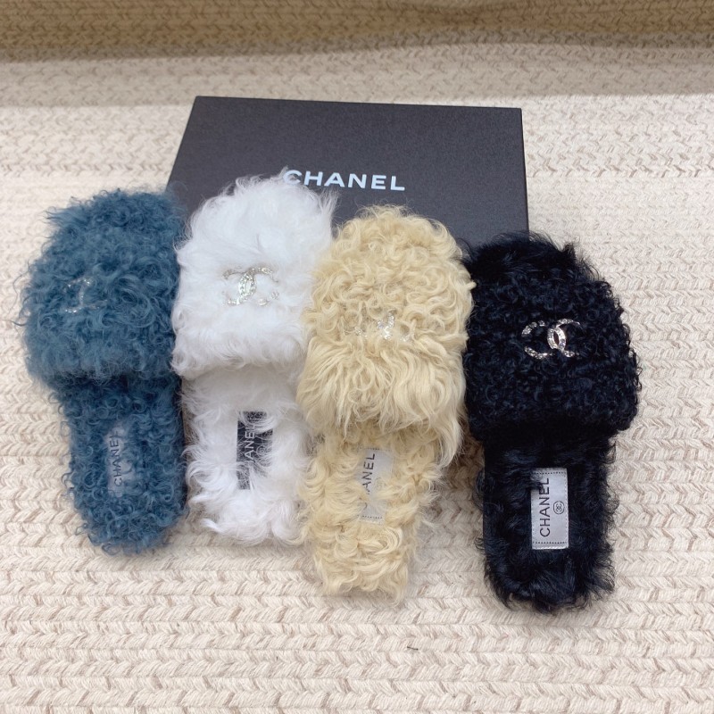 Chanel Fur Slippers