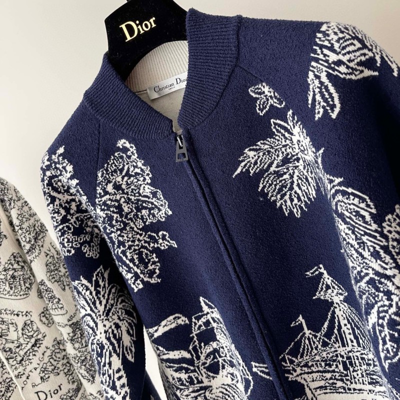 Dior Wool Zipper Cardigan