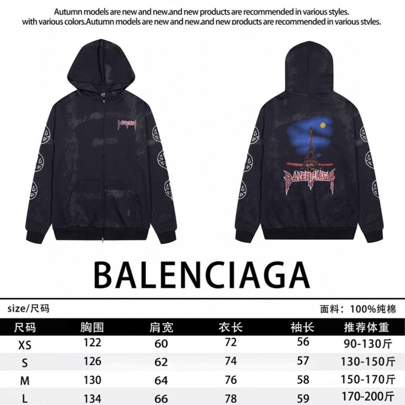 Balenciaga Unisex Zipper Hoodie