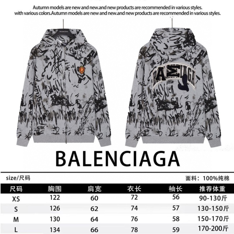 Balenciaga Unisex Zipper Hoodie