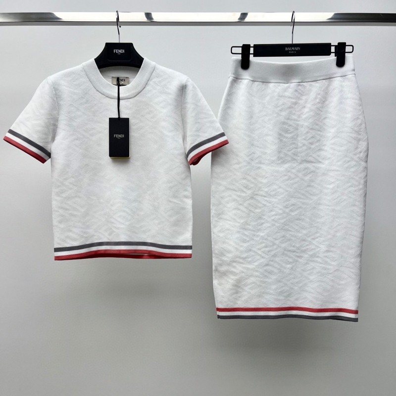 Fendi Knit Shirt & Skirt Set