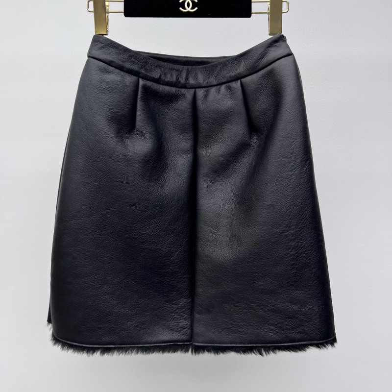 Prada Leather Jacket & Skirt