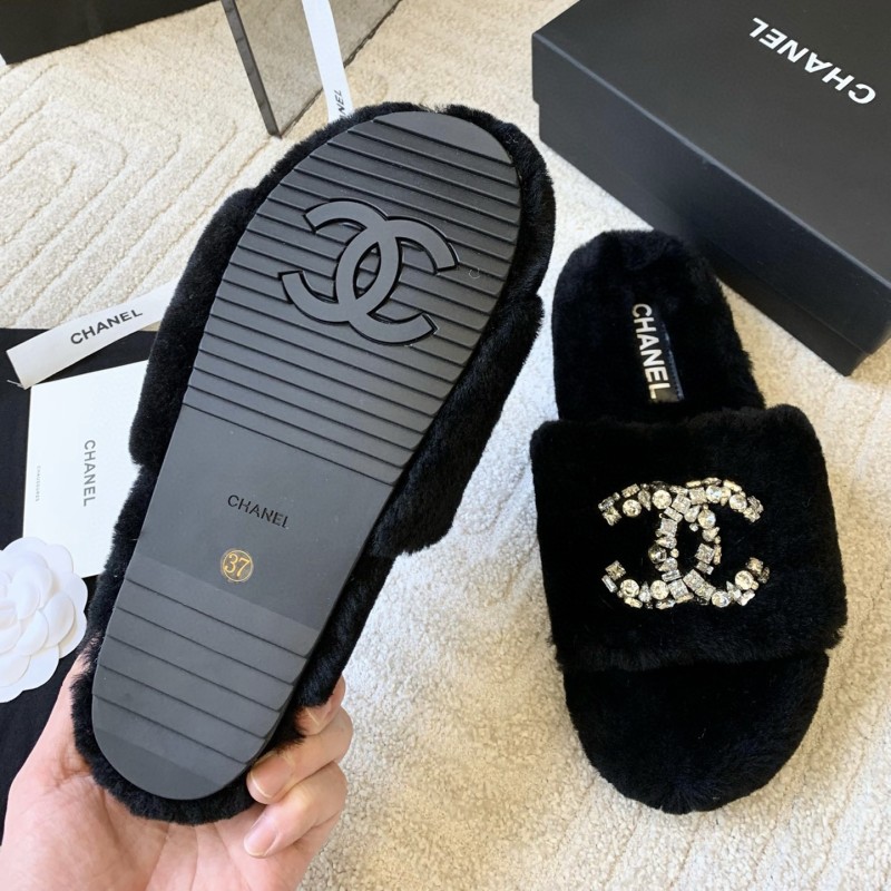 Chanel 毛拖