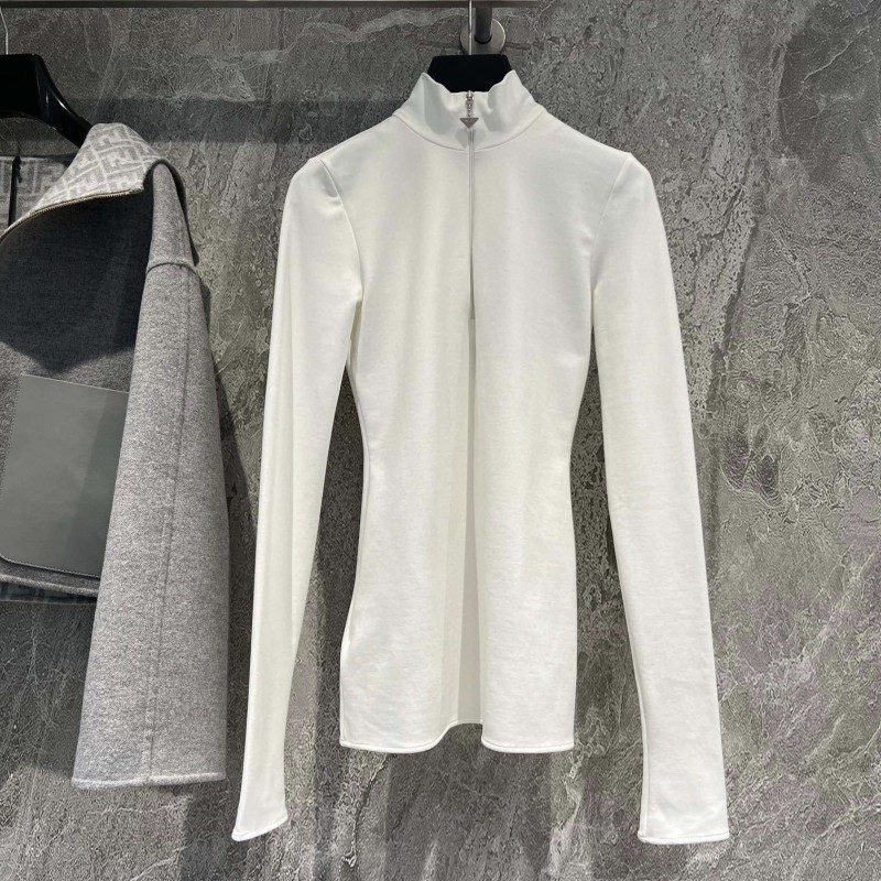 Prada Zipper Turtleneck Long Sleeves Shirt