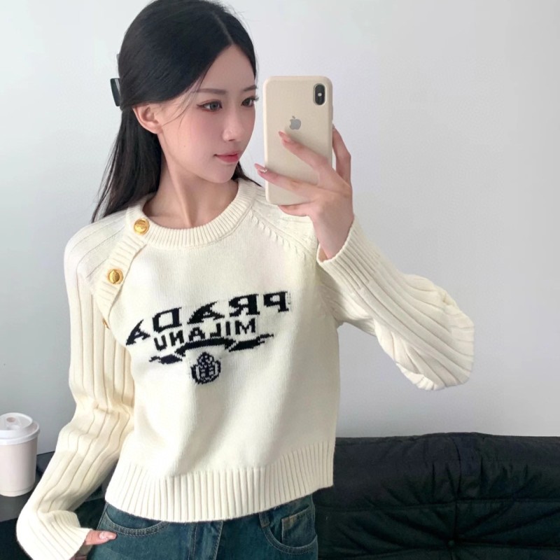 Prada Knit Shoulder Buckle Sweater