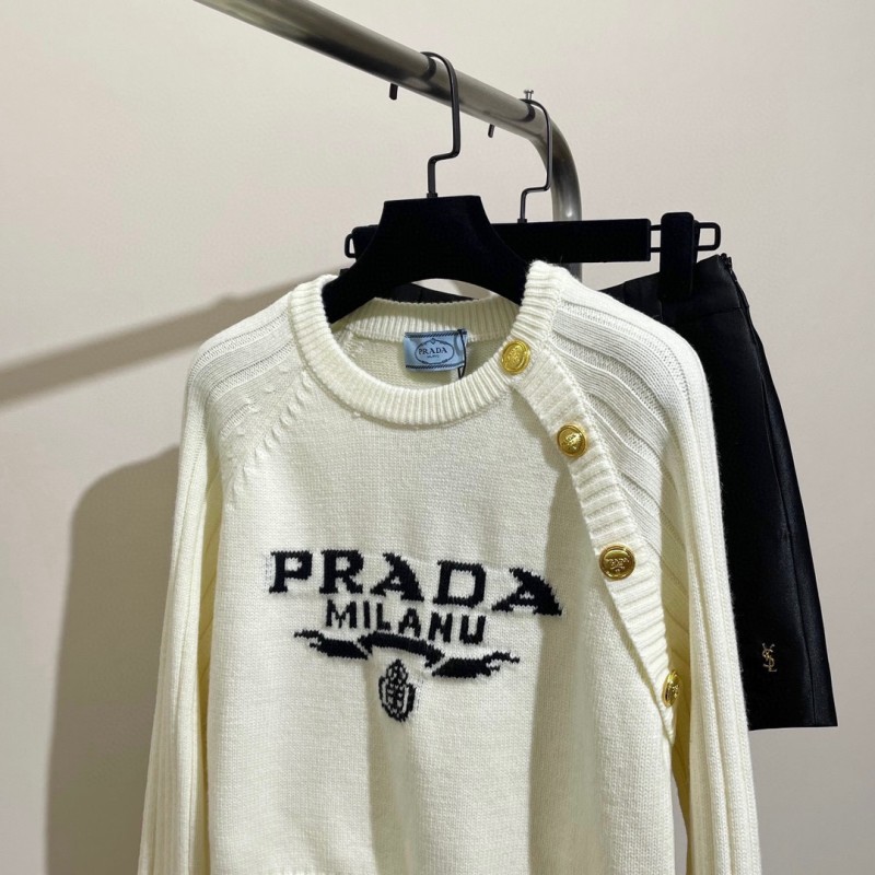 Prada Knit Shoulder Buckle Sweater