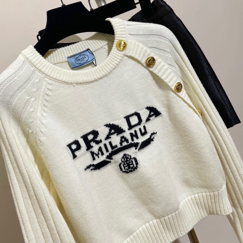 Prada Knit Shoulder Buckle Sweater