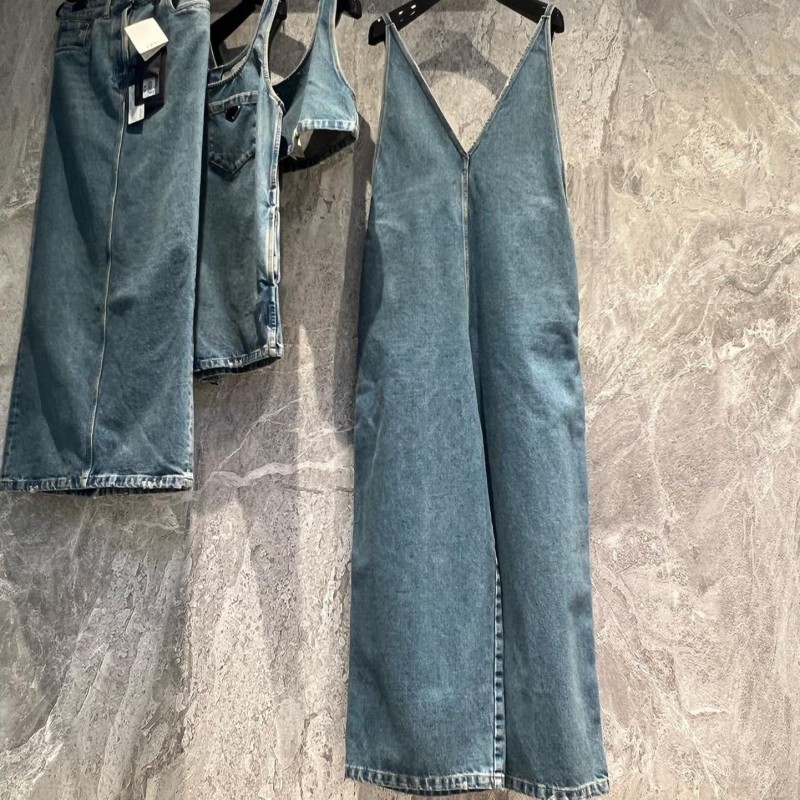 Prada Denim Long Jumpsuit 