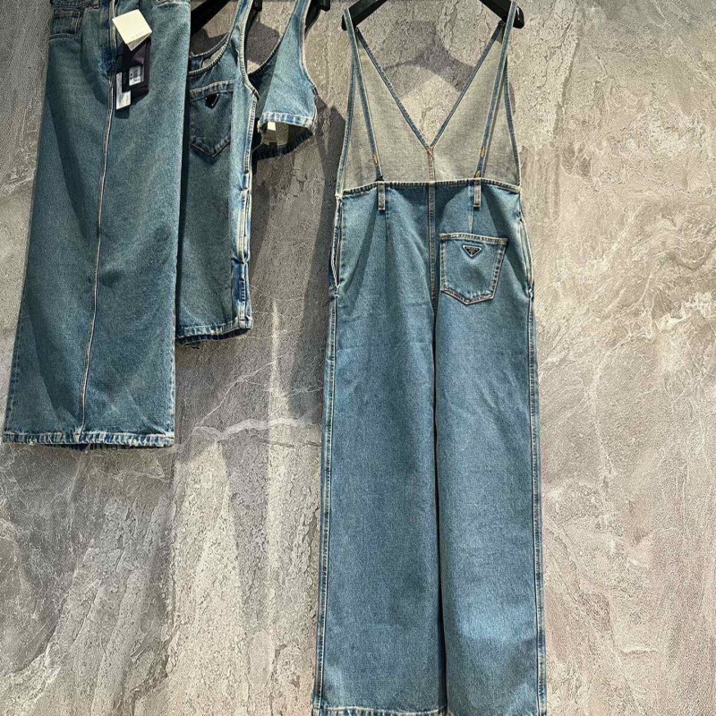 Prada Denim Long Jumpsuit 