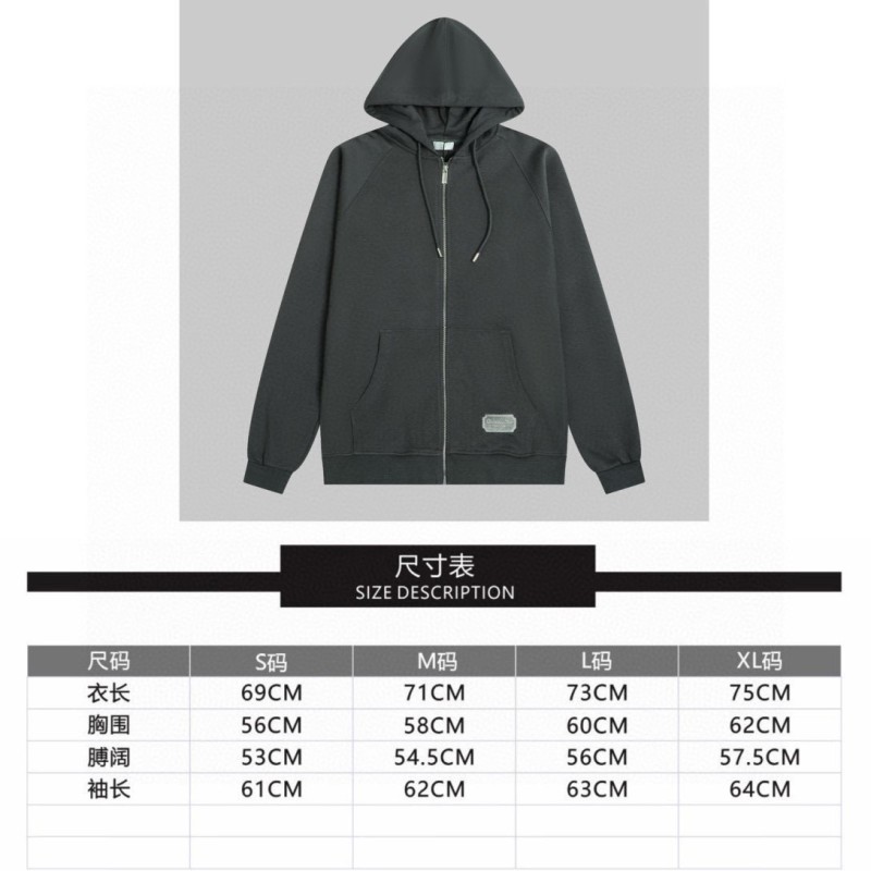 Dior Unisex Zipper Hoodie