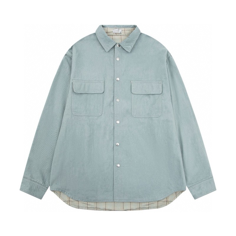 Dior Unisex Denim Long Sleeves Shirt