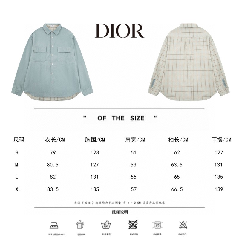 Dior Unisex Denim Long Sleeves Shirt