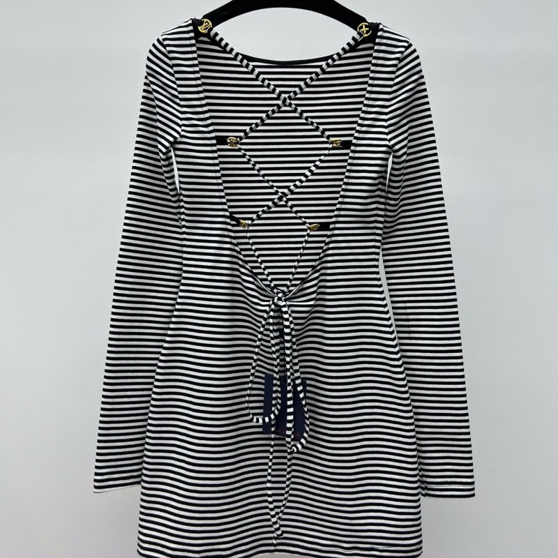 LV Long Sleeves Shirt Dress