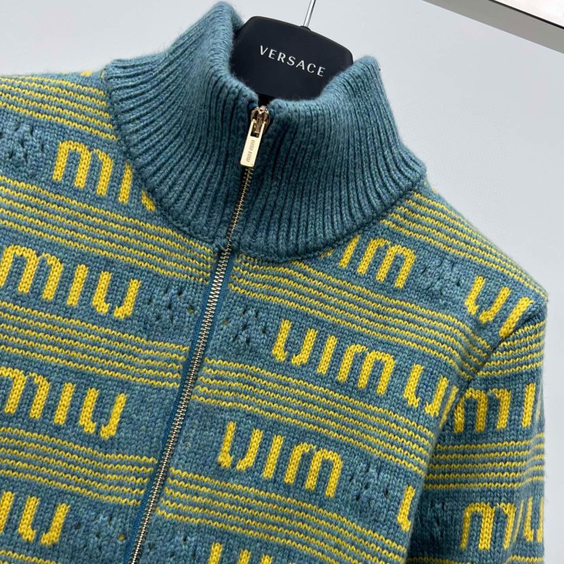 MiuMiu Zipper Turtleneck Cardigan