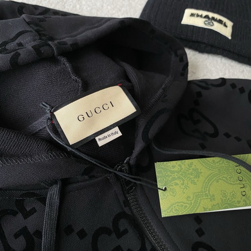 Gucci Unisex Zipper Hoodie & Sweatpants 