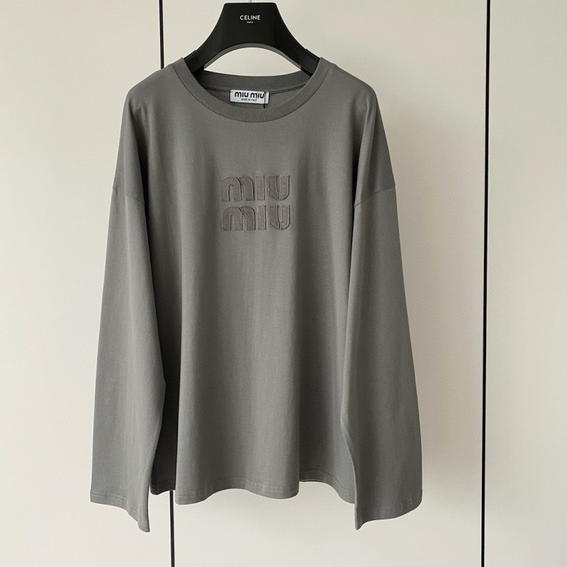 MiuMiu Unisex Long Sleeves Tee