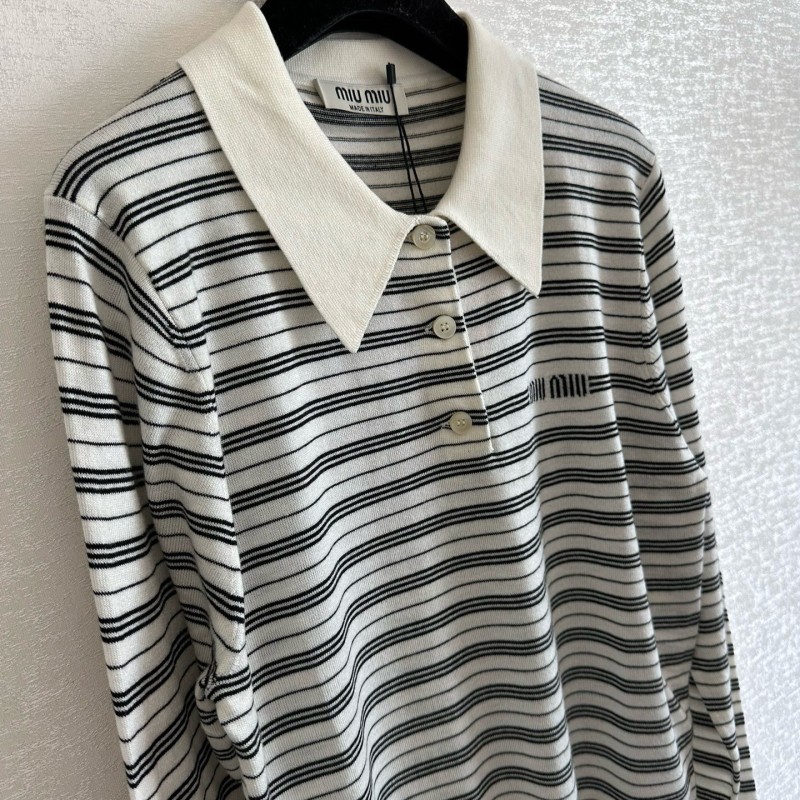 MiuMiu Wool Long Sleeves Polo Tee