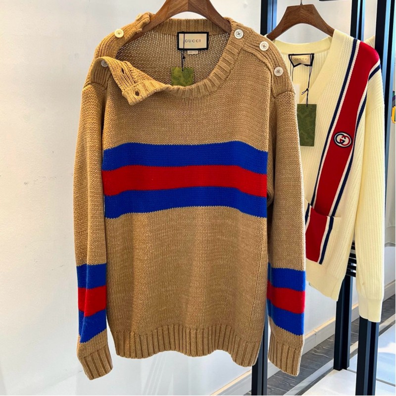 Gucci Unisex Shoulder Buckle Knit Sweater