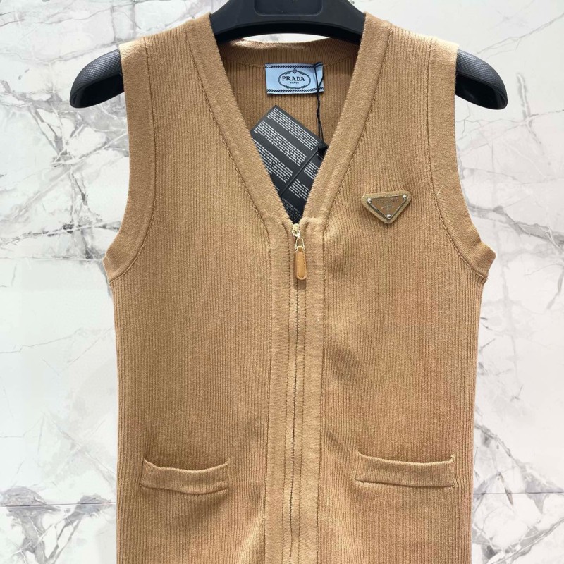 Prada V Collar Zipper Singlet