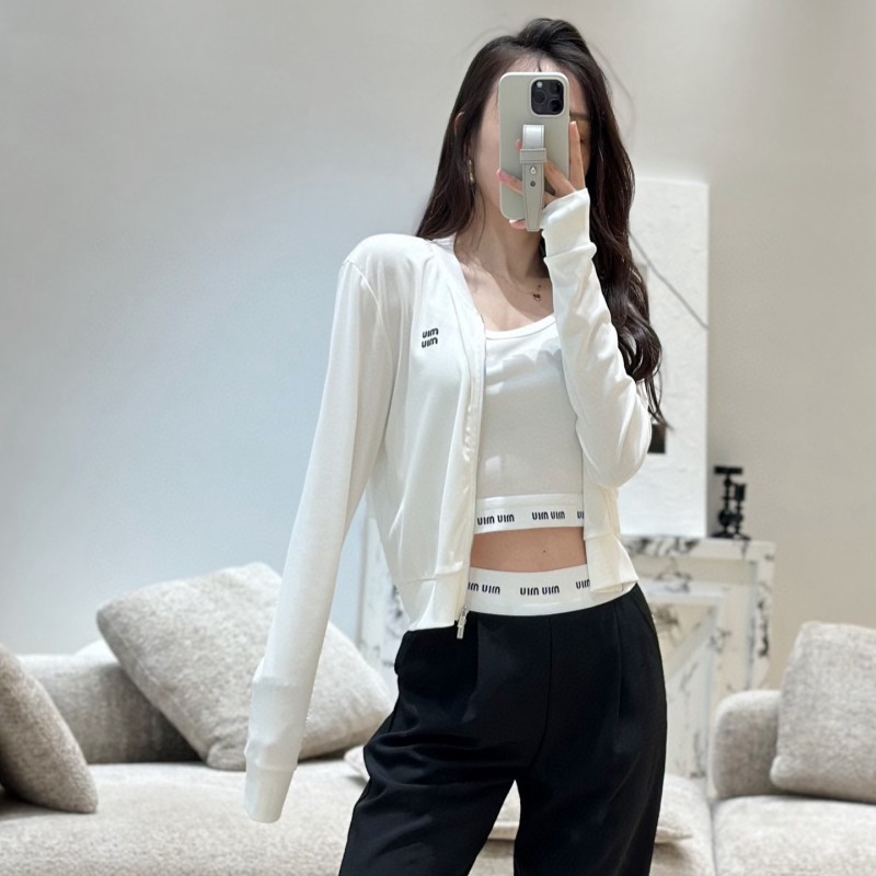 MiuMiu Cardigan, Camisole & Pants Set 