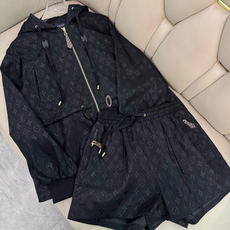 LV Zipper Jacket & Shorts Set