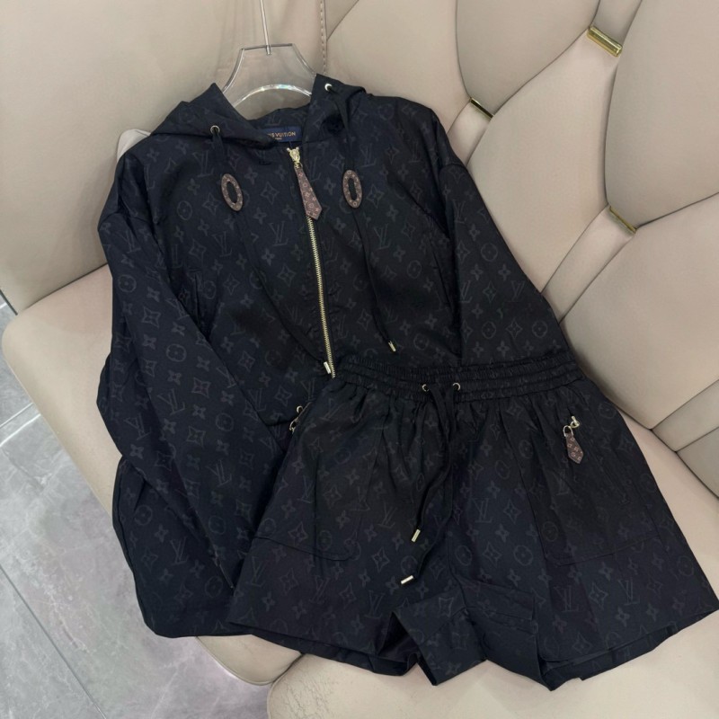 LV Zipper Jacket & Shorts Set