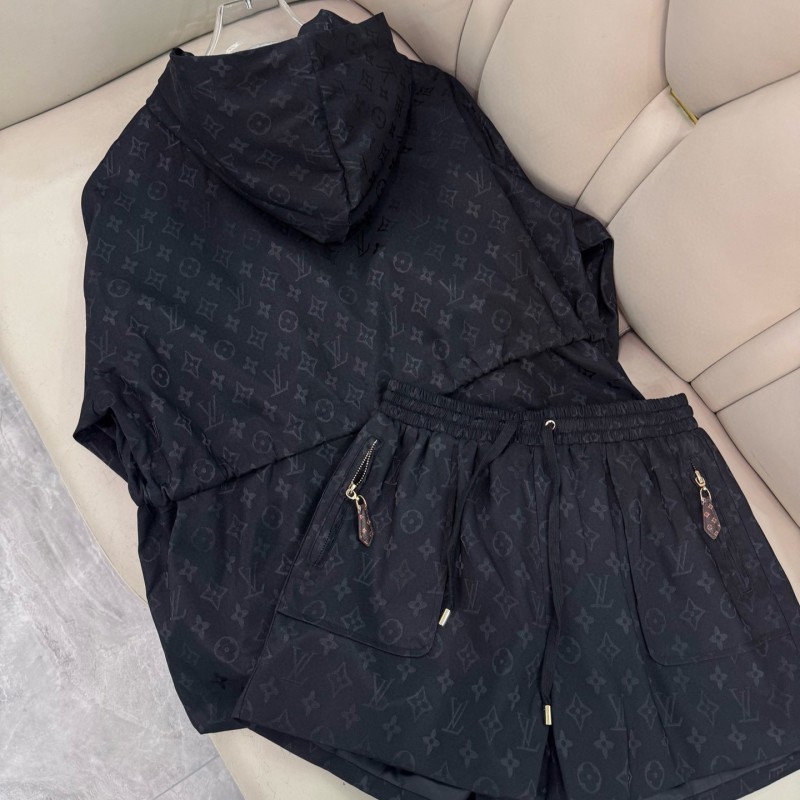 LV Zipper Jacket & Shorts Set