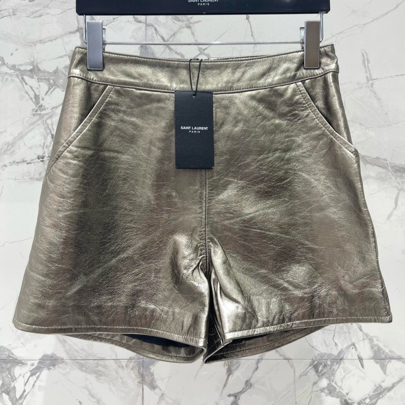 YSL Leather Shorts