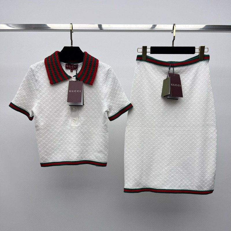 Gucci Polo Tee & Skirts Set