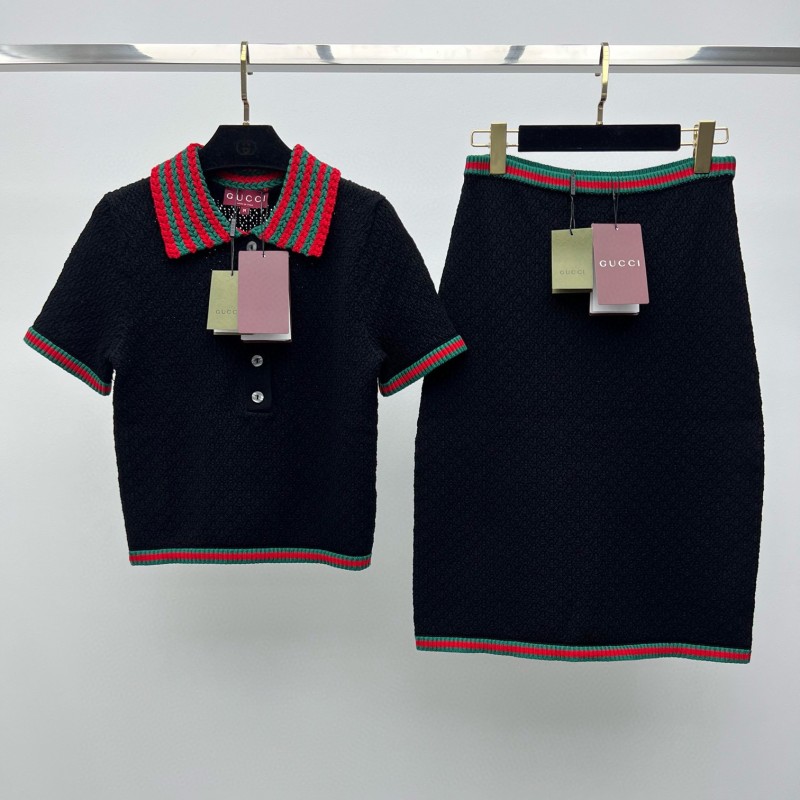 Gucci Polo Tee & Skirts Set