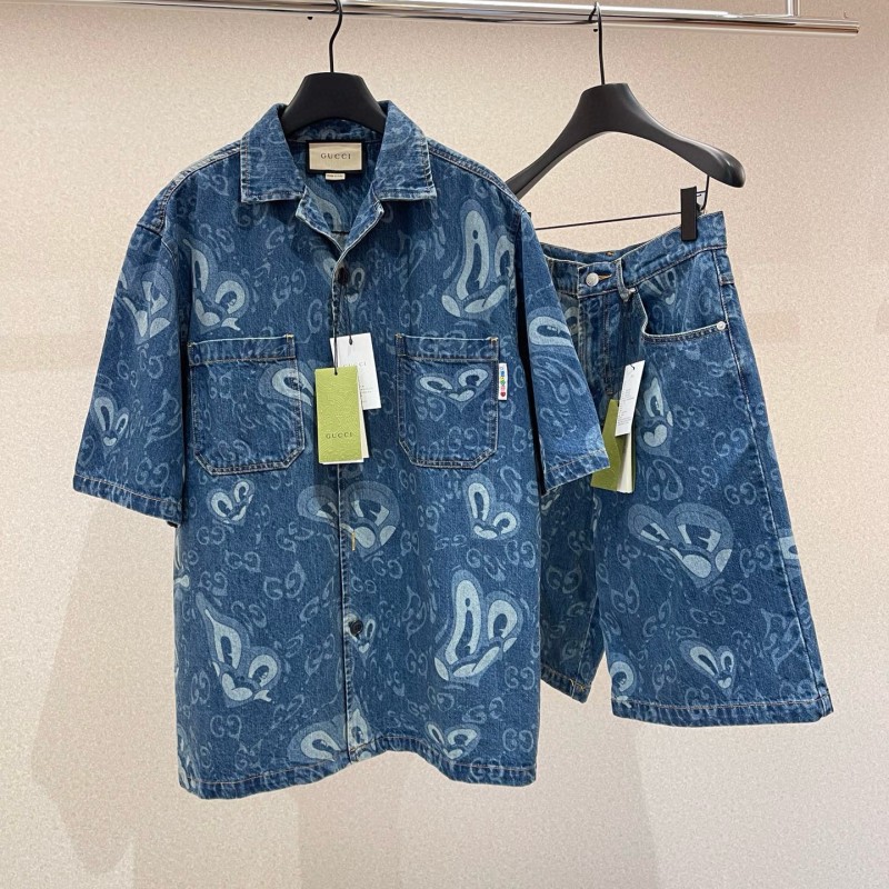 Gucci Unisex Denim Jacket & Shorts