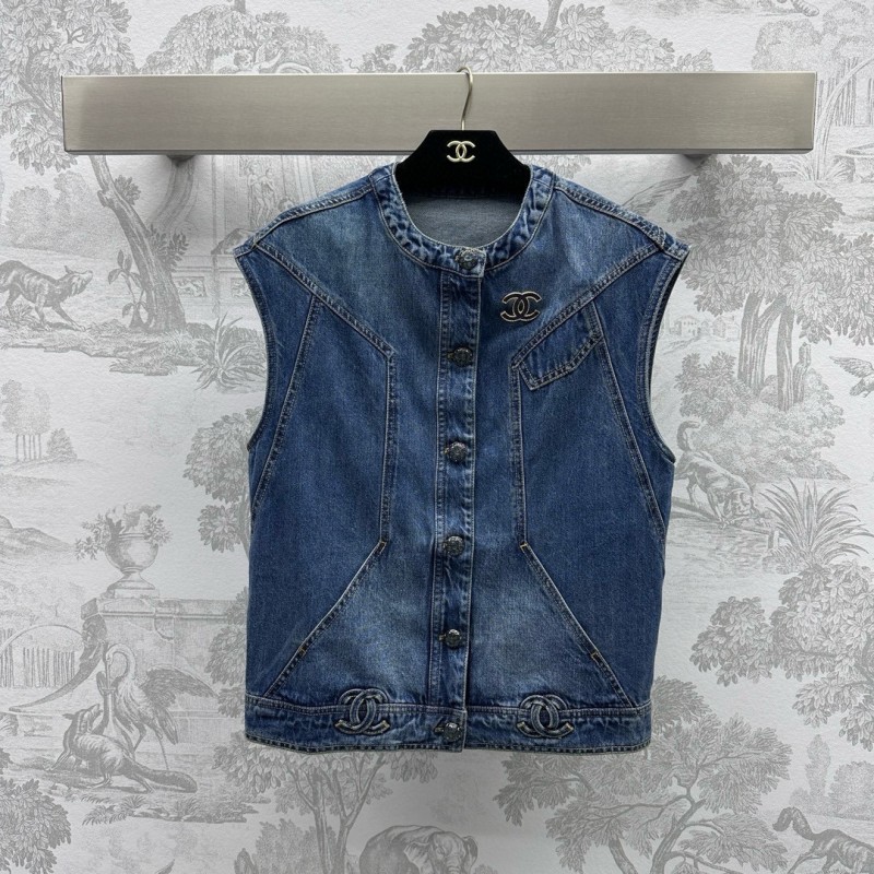 Chanel Denim Vest & Shorts Set