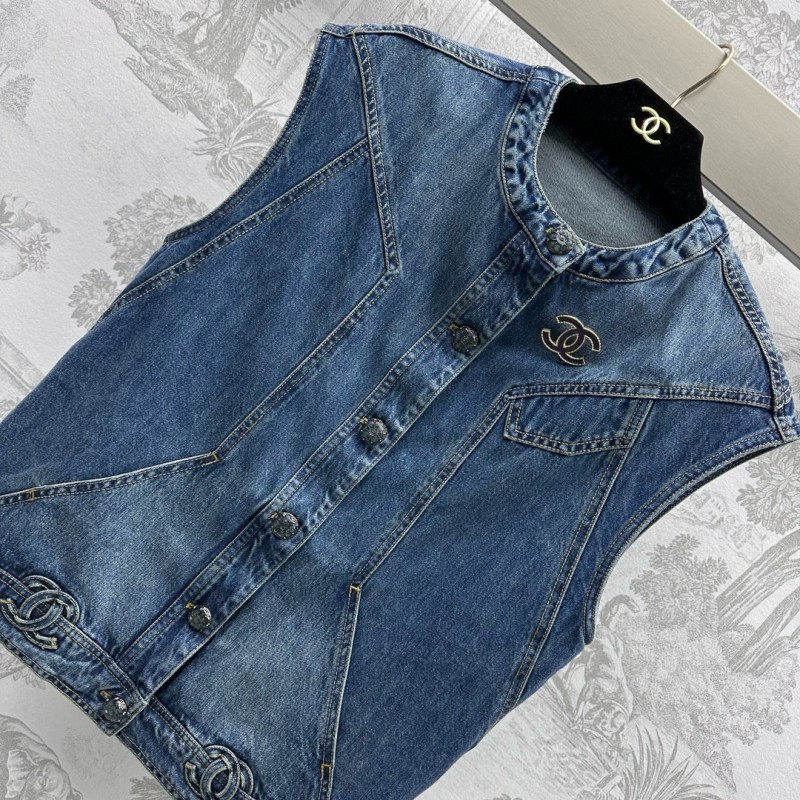 Chanel Denim Vest & Shorts Set