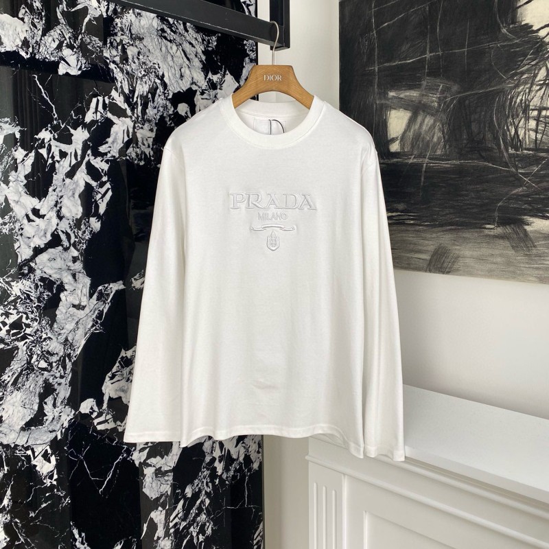 Prada Unisex Long Sleeves Tee