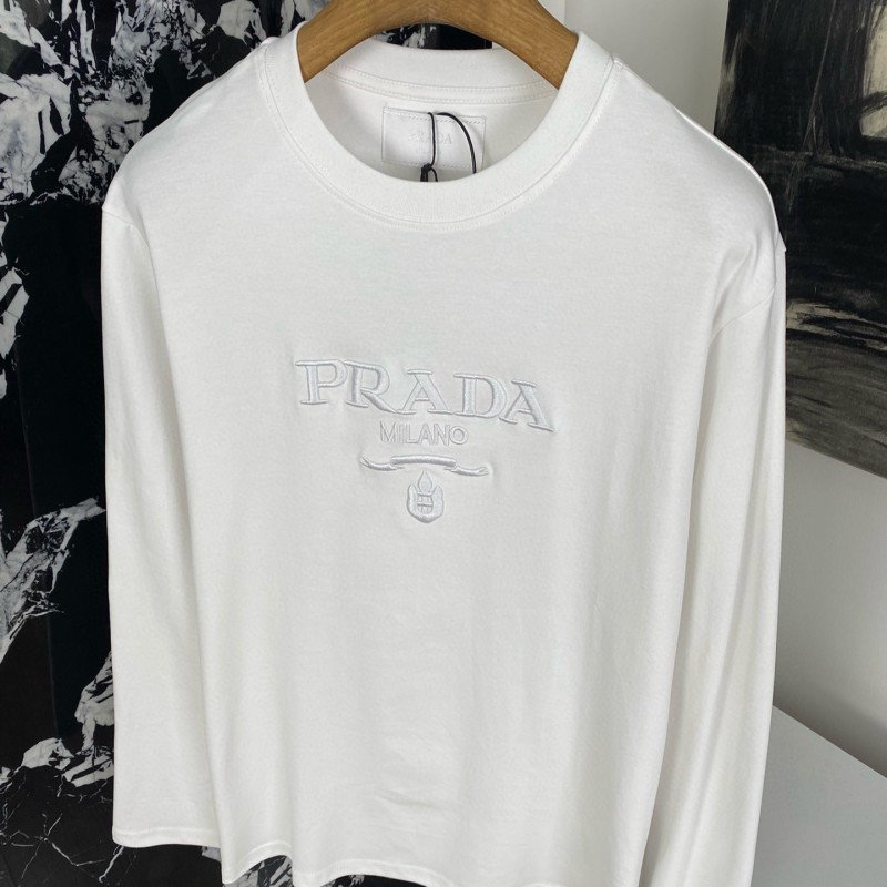 Prada Unisex Long Sleeves Tee