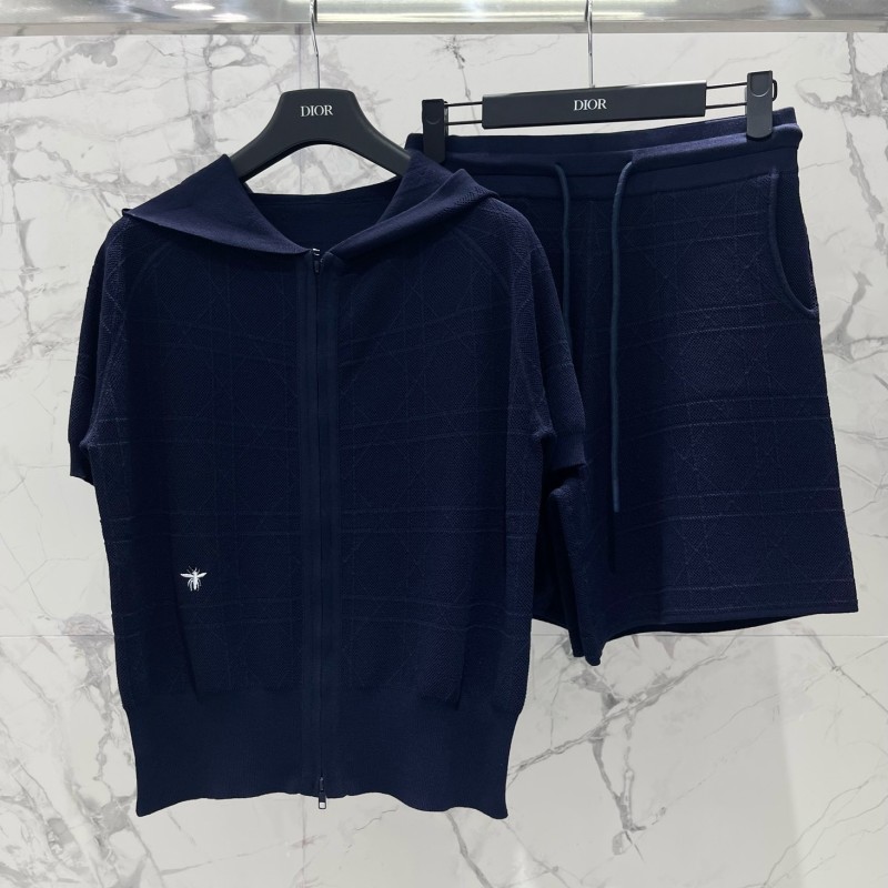 Dior Zipper Hoodie & Shorts Set