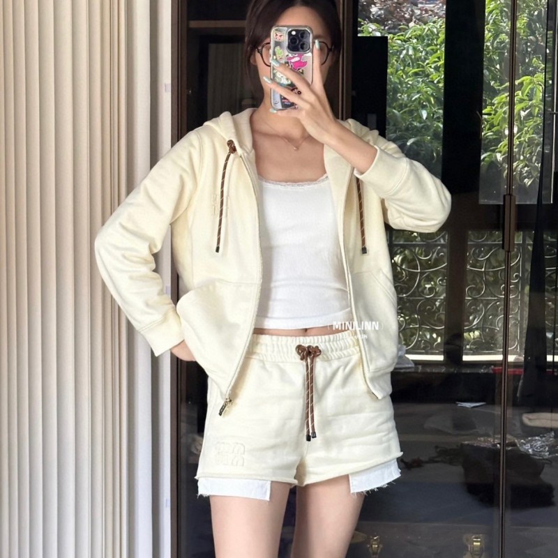 MiuMiu Zipper Hoodie & Shorts