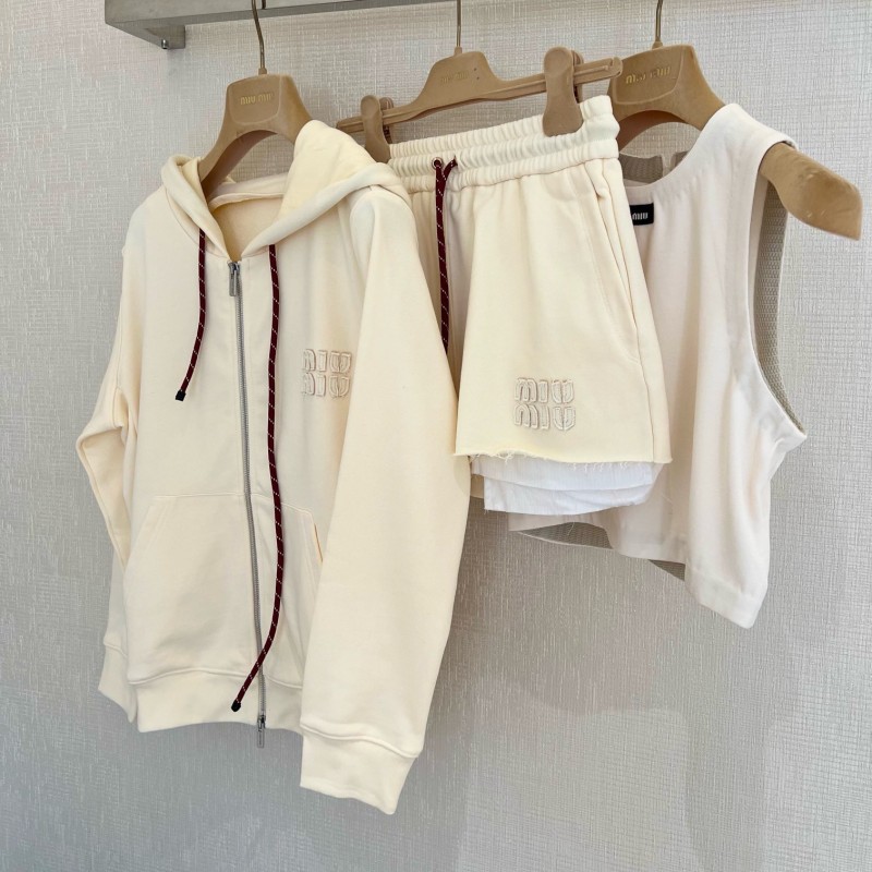 MiuMiu Zipper Hoodie & Shorts