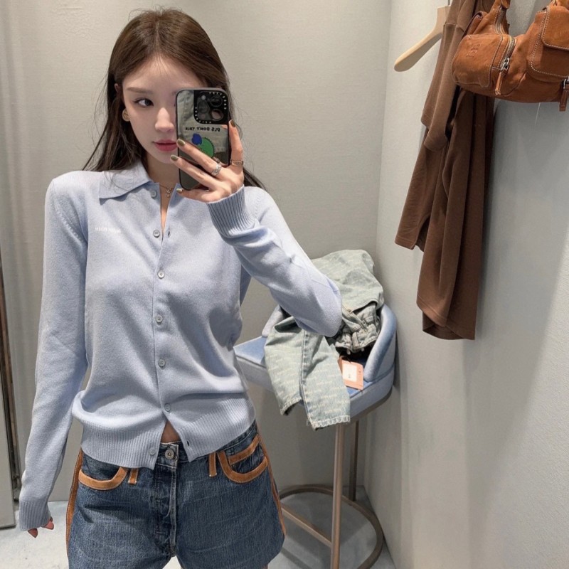 MiuMiu Cashmere Polo Cardigan